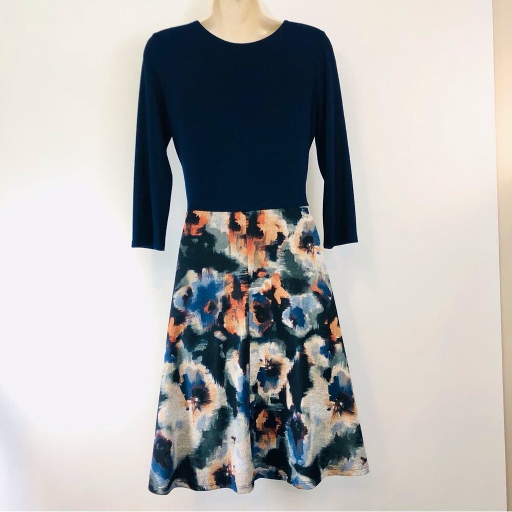 Hail3y:23 Blue Fit and Flare Wrap Top Dress - Picture 16 of 16